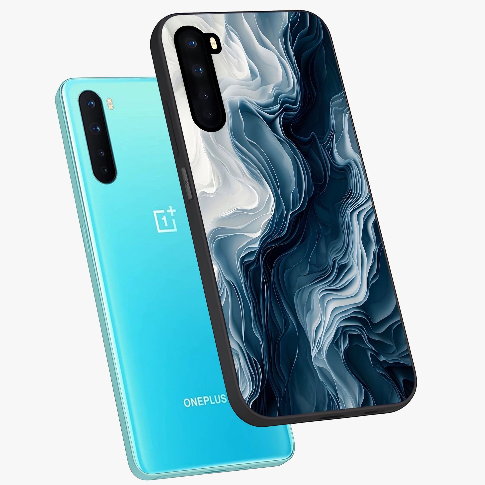 Ethereal Paper Marble Glass Case displayed in angled mockup highlighting elegant marble pattern with modern aesthetic style.
