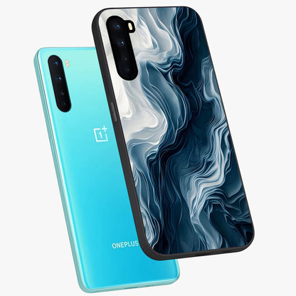 Ethereal Paper Marble Glass Case displayed in angled mockup highlighting elegant marble pattern with modern aesthetic style.