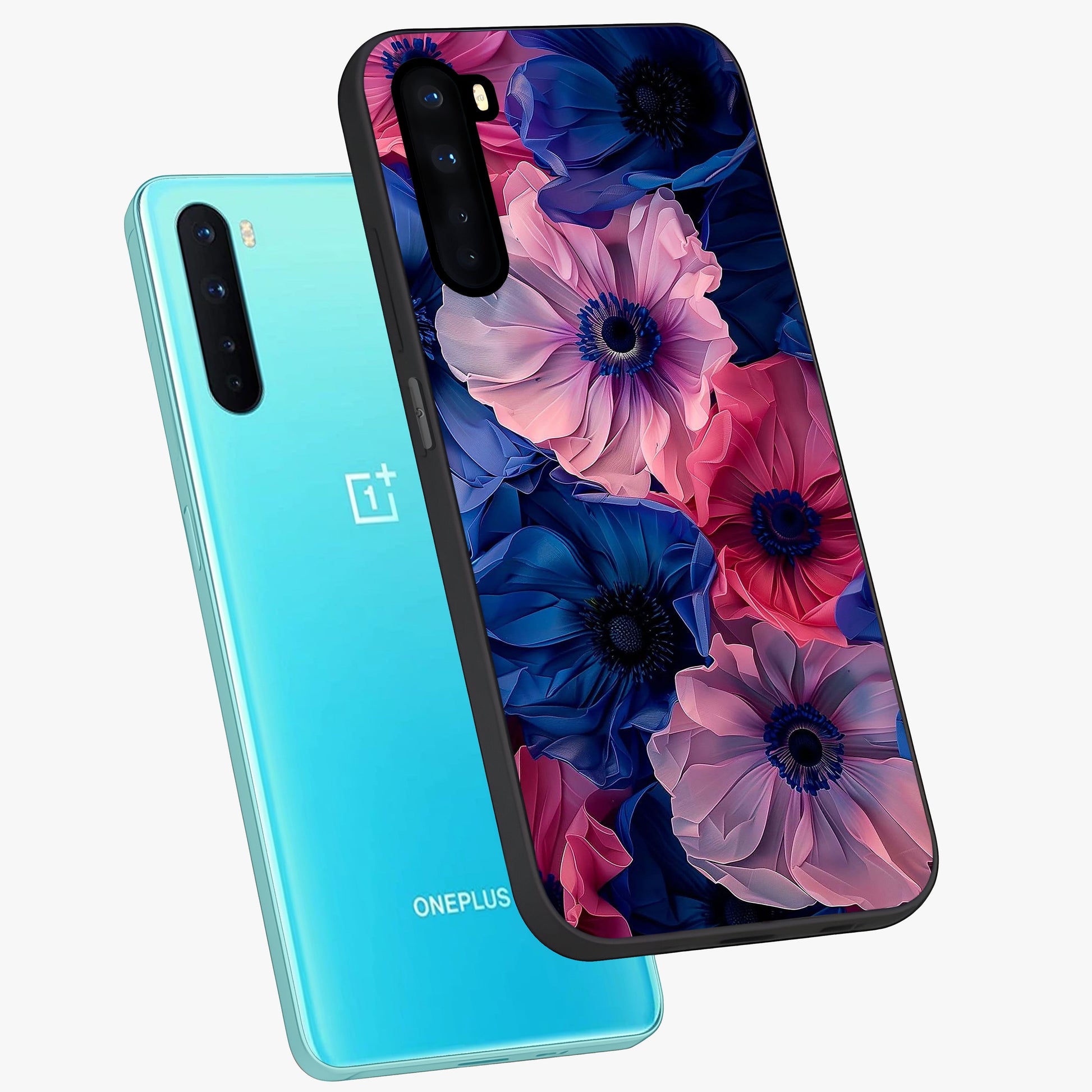 Flower Paper Art Pattern Glass Case displayed in angled mockup highlighting layered paper flower design with artistic aesthetic.