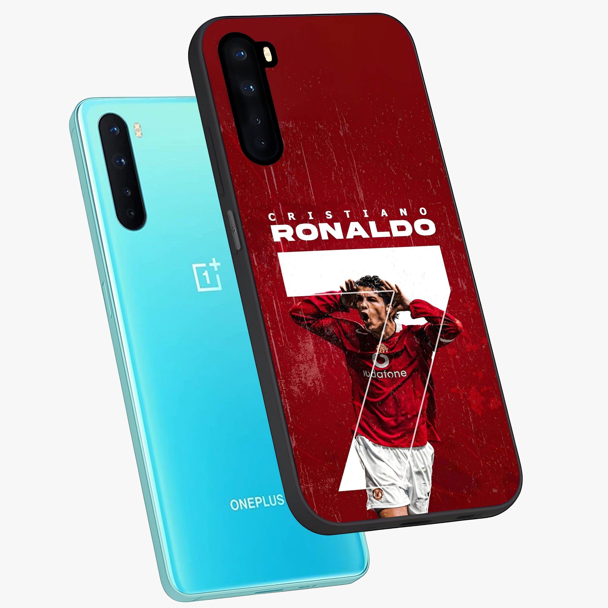 Goal Celebration Legacy Glass Case displayed in angled mockup highlighting energetic sports celebration design with bold athletic theme.