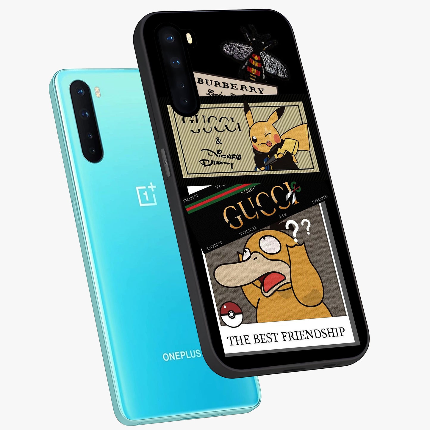 Gucci Play Mashup Glass Case displayed in angled mockup highlighting stylish fashion mashup design with bold aesthetic.