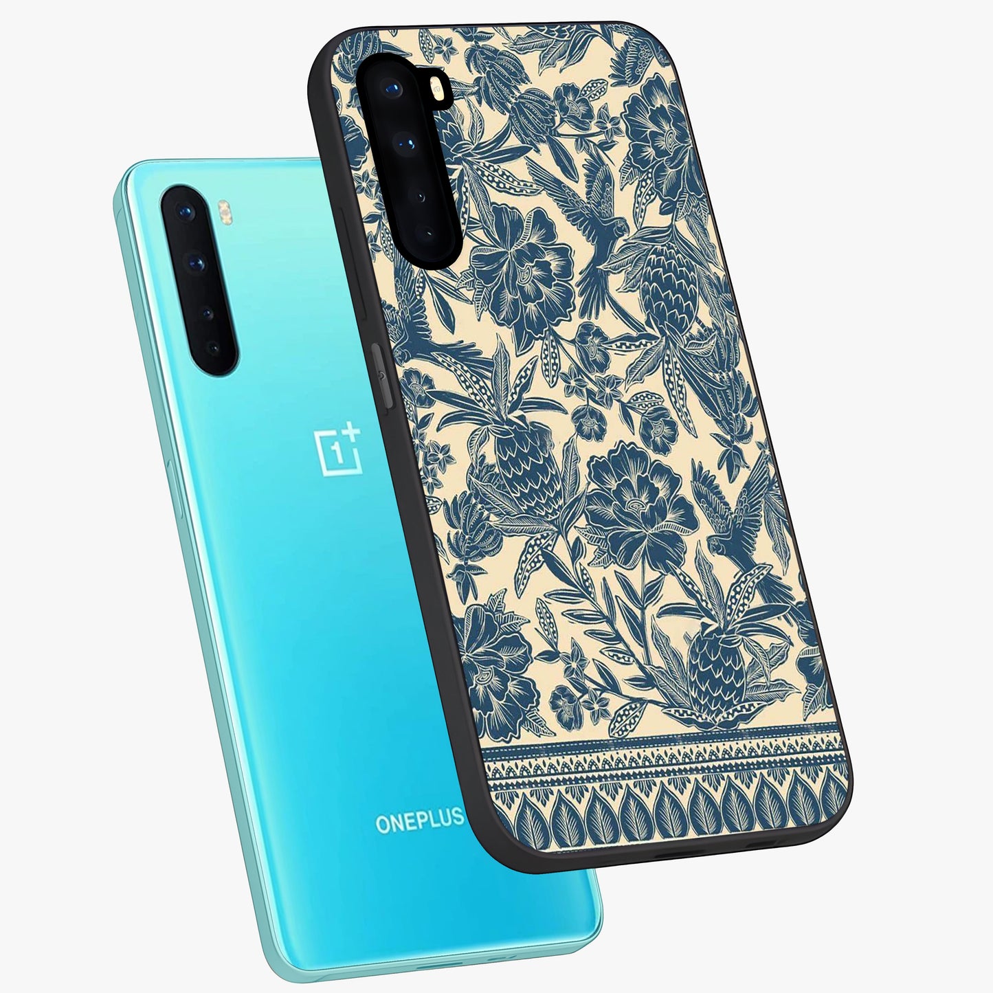 Heirloom Wild Bloom Glass Case displayed in angled mockup highlighting botanical bloom design with classic aesthetic style.