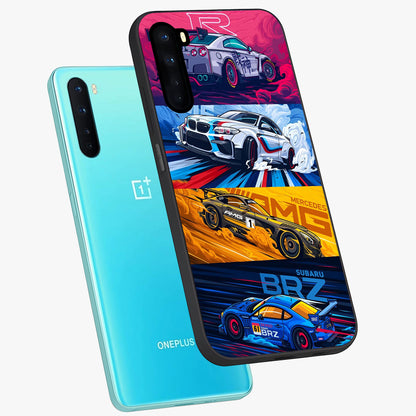 JDM Sports Car Glass Case displayed in angled mockup highlighting sleek Japanese racing car design with automotive aesthetic.