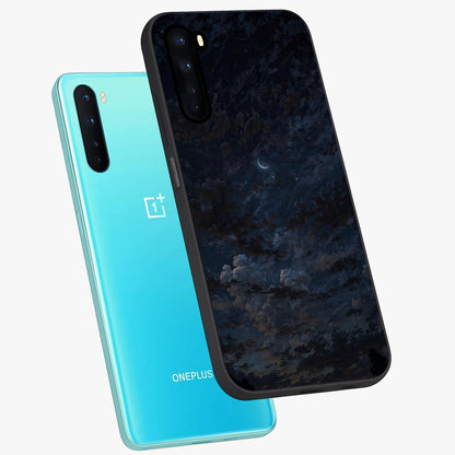 Lunar Veil Silence Glass Case displayed in angled mockup highlighting soft lunar design with peaceful celestial aesthetic.
