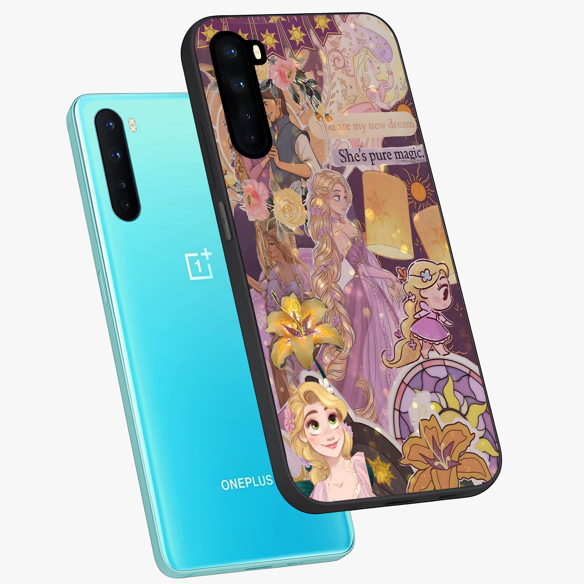 Magical Tangled Dream Glass Case displayed in angled mockup highlighting whimsical fantasy design with magical aesthetic.