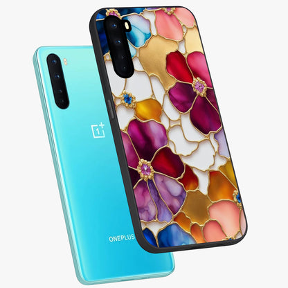 Marble Flower Pattern Glass Case displayed in angled mockup highlighting elegant marble floral design with modern aesthetic.