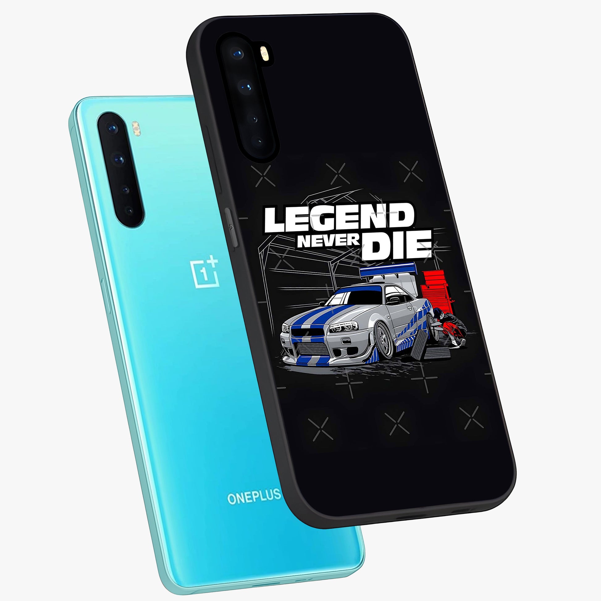 Midnight Racing Legacy Glass Case displayed in angled mockup highlighting dynamic automotive design with bold midnight aesthetic.