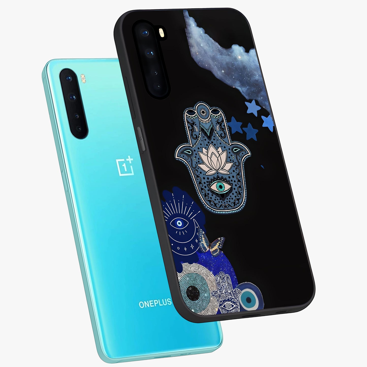 Mystic Hand Aura Glass Case displayed in angled mockup highlighting magical aura design with spiritual aesthetic style.