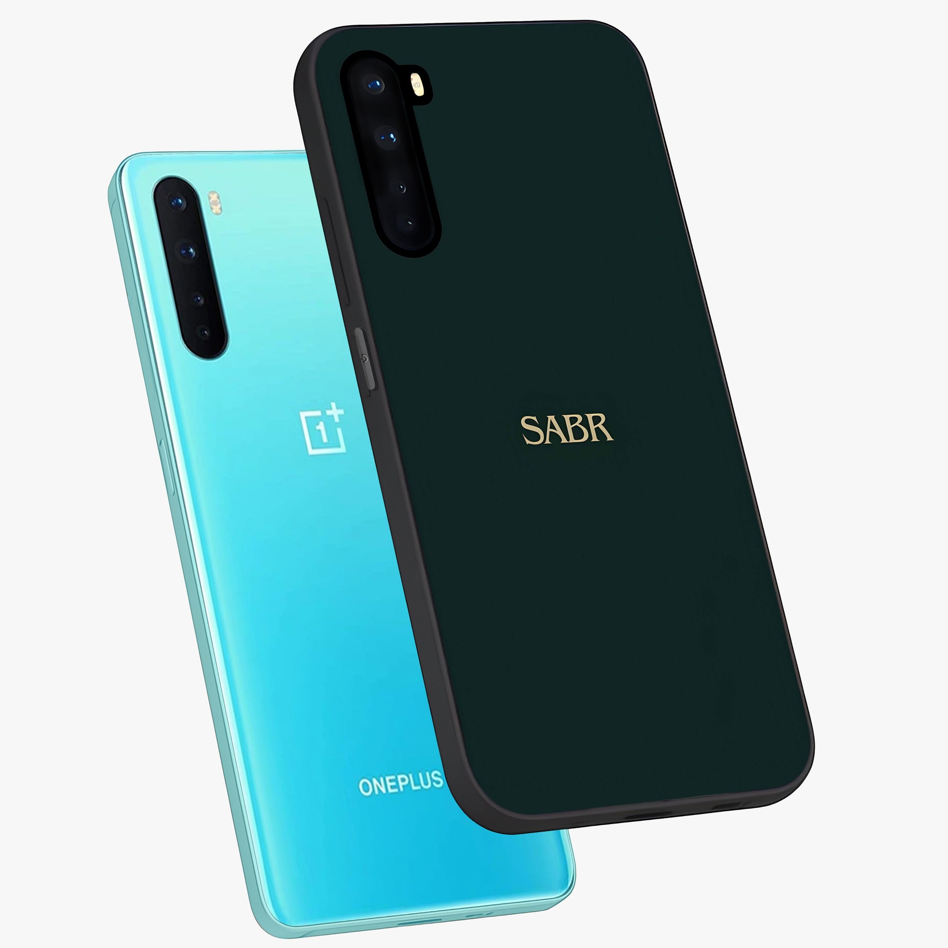 Sabr Minimal Patience Glass Case displayed in angled mockup highlighting simple inspirational design with clean aesthetic style.