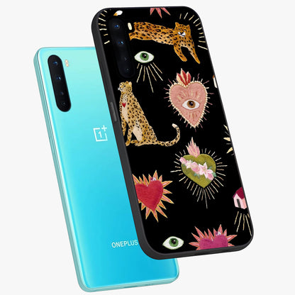 Sacred Jungle Heart Glass Case displayed in angled mockup highlighting lush tropical design with natural aesthetic style.