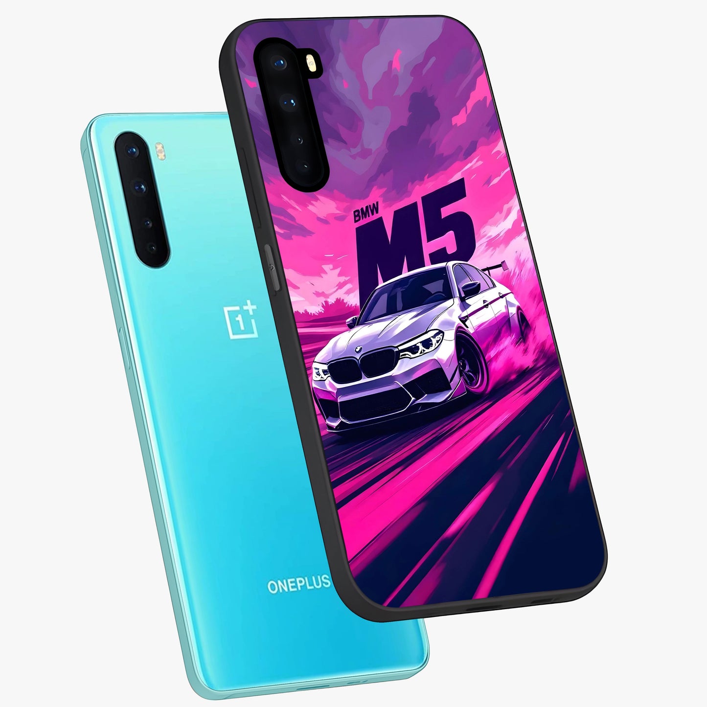 Velocity Drift Pulse Glass Case displayed in angled mockup highlighting dynamic drift design with sporty automotive aesthetic.