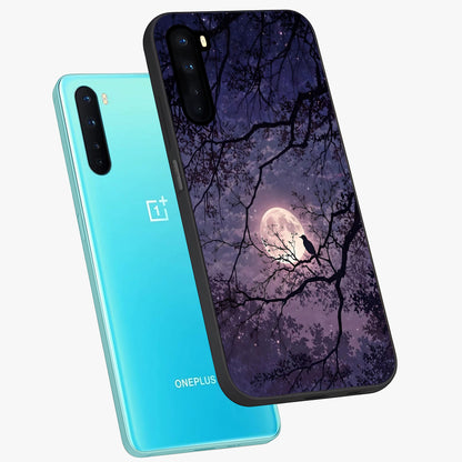 Whispering Moon Silence Glass Case displayed in angled mockup highlighting calm lunar design with dreamy night aesthetic.