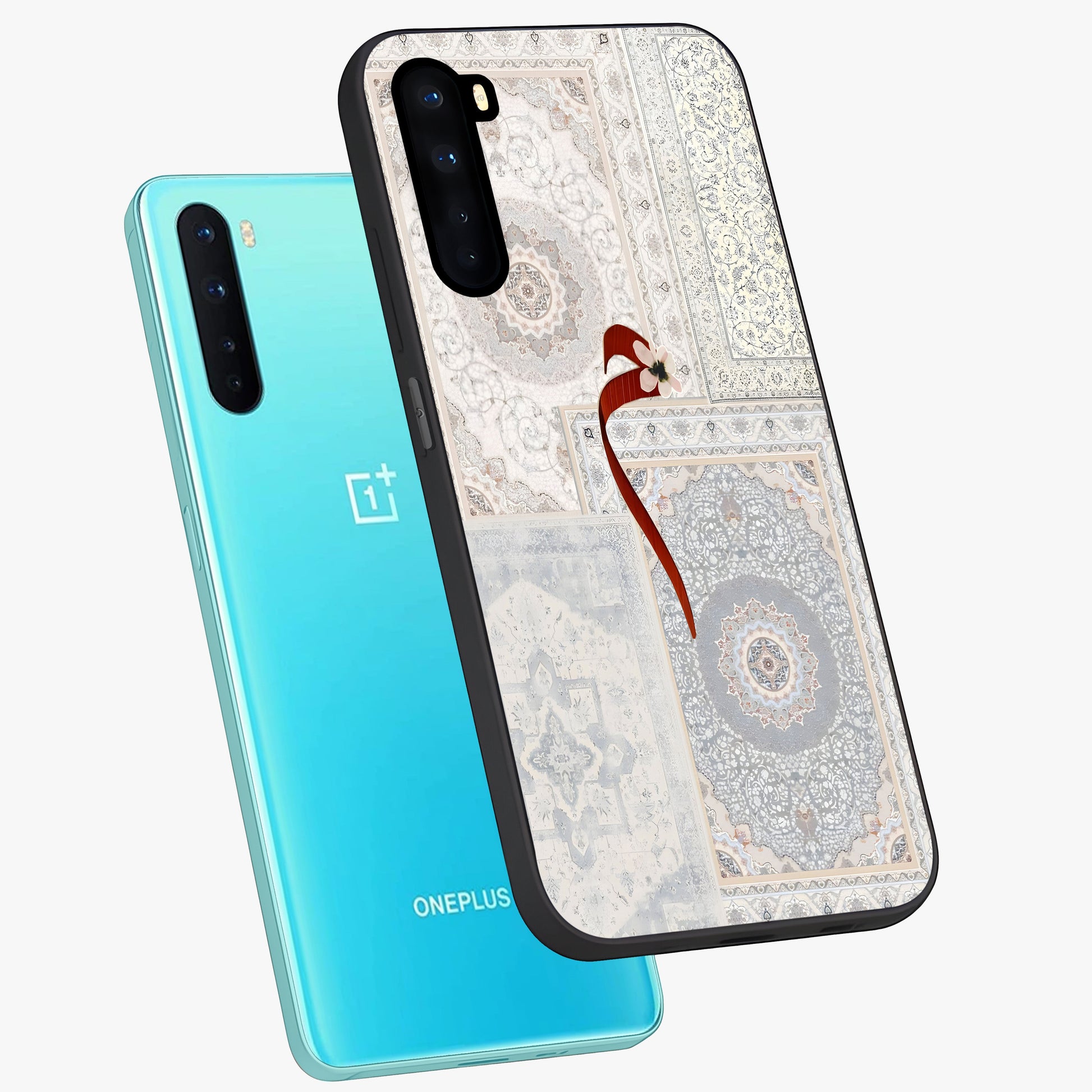 White Aesthetic Bow Glass Case displayed in angled mockup highlighting clean bow design with soft aesthetic style.