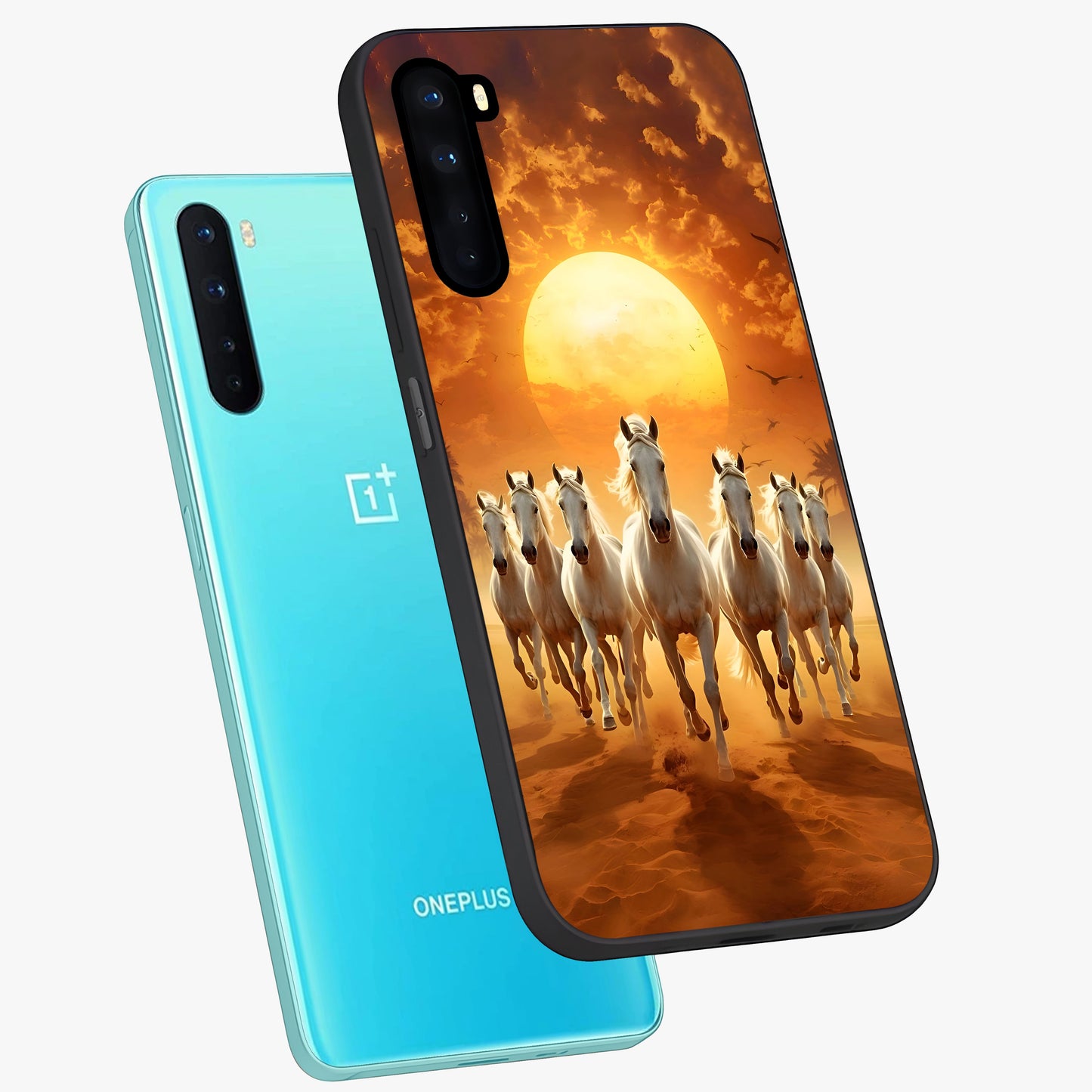 Wild Sunset Majesty Glass Case displayed in angled mockup highlighting vibrant sunset sky design with scenic aesthetic.