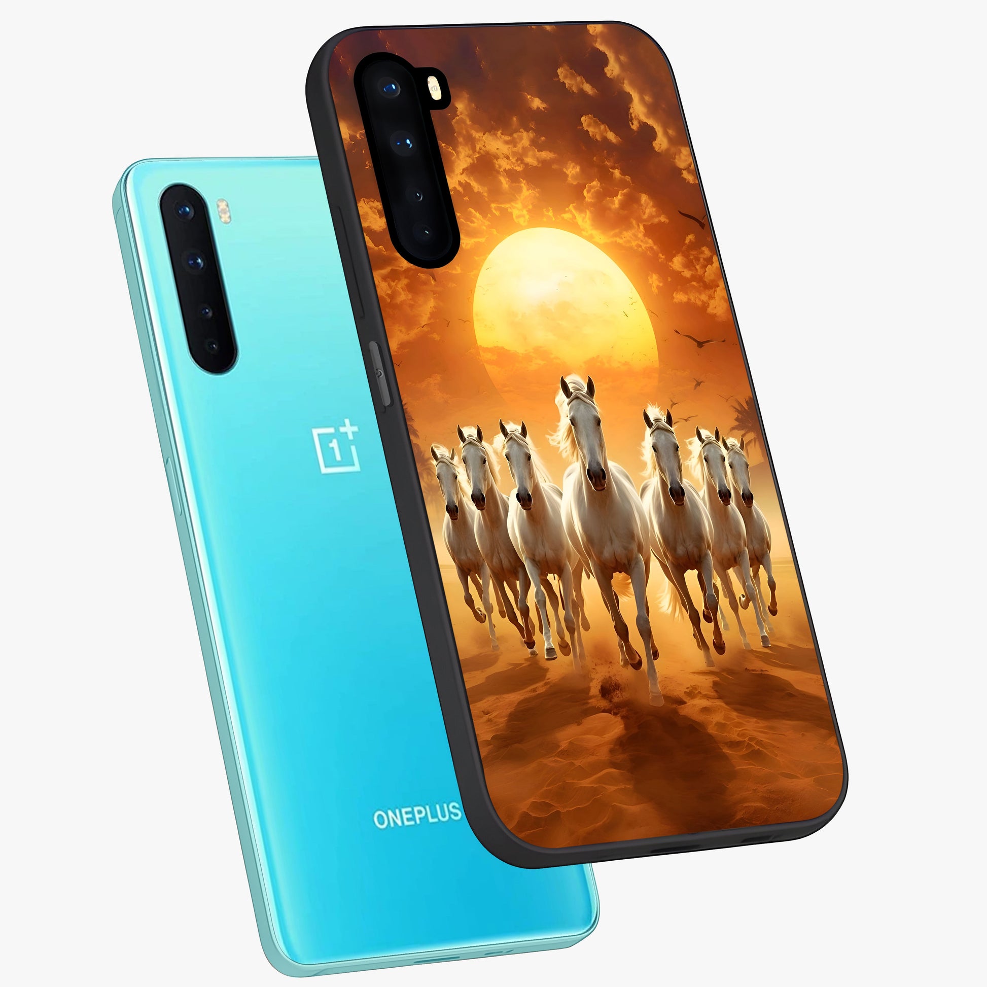 Wild Sunset Majesty Glass Case displayed in angled mockup highlighting vibrant sunset sky design with scenic aesthetic.