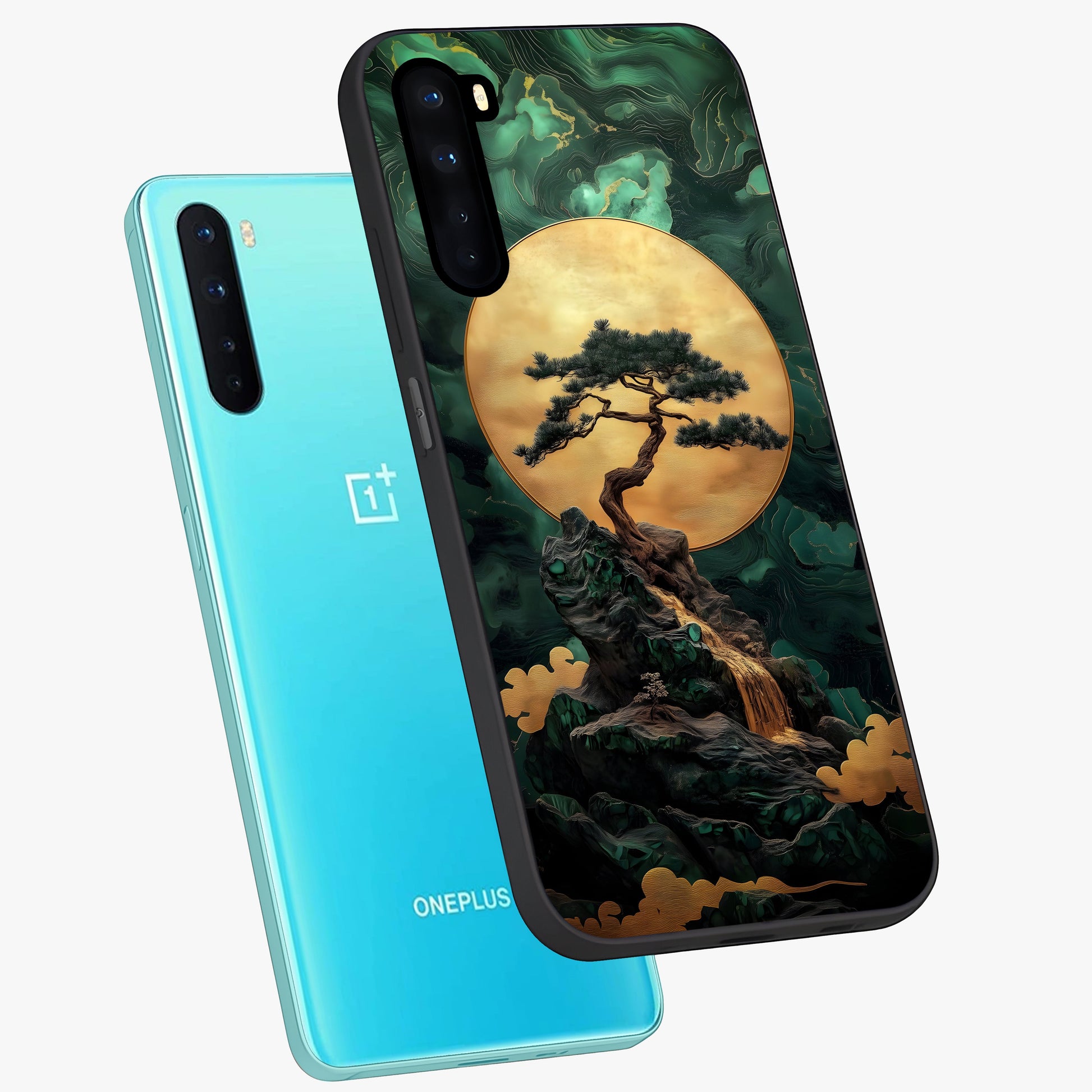 Zen Moon Rise Glass Case displayed in angled mockup highlighting peaceful lunar design with zen aesthetic style.