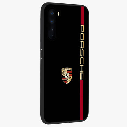 Black Minimal Porsche Glass Case upright view showcasing stylish automotive artwork with bold minimal theme.