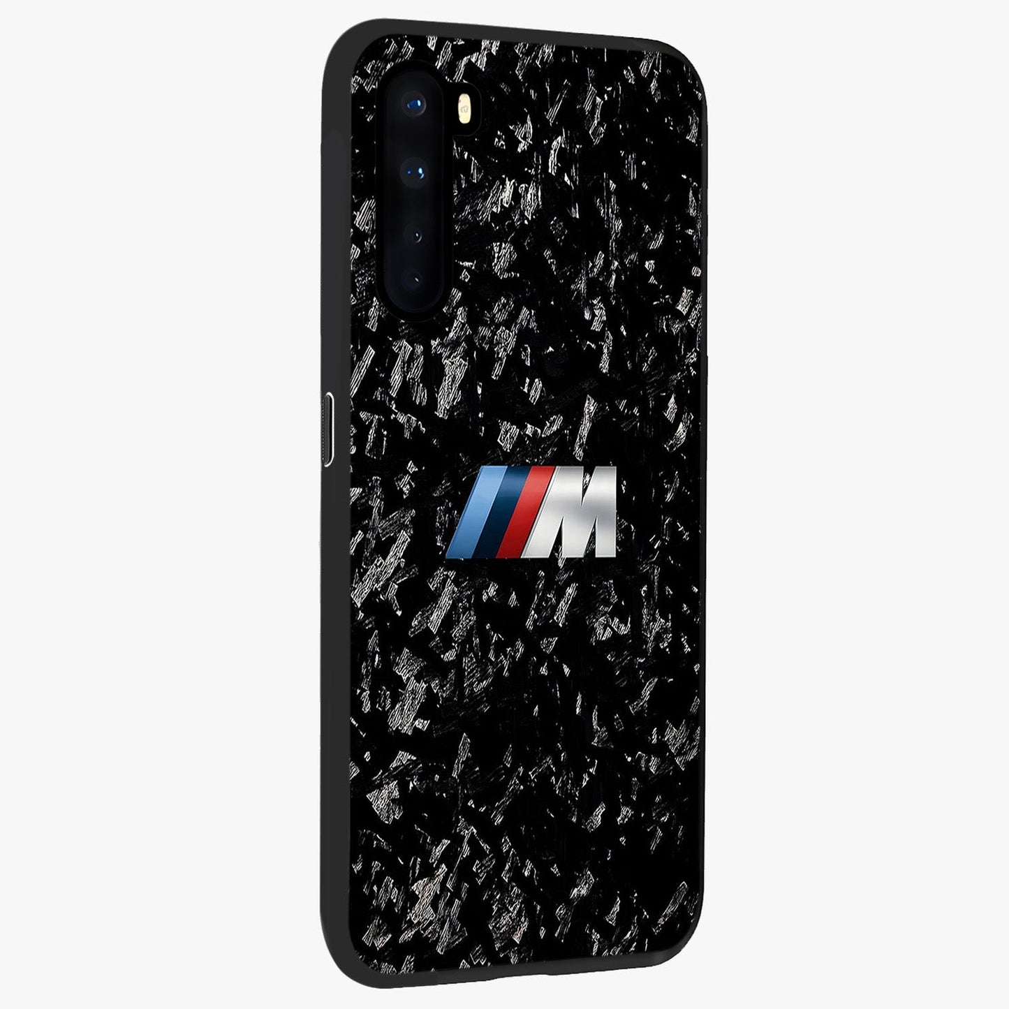 Carbon Speed Mark Glass Case upright view showcasing modern carbon speed graphic with bold automotive theme.
