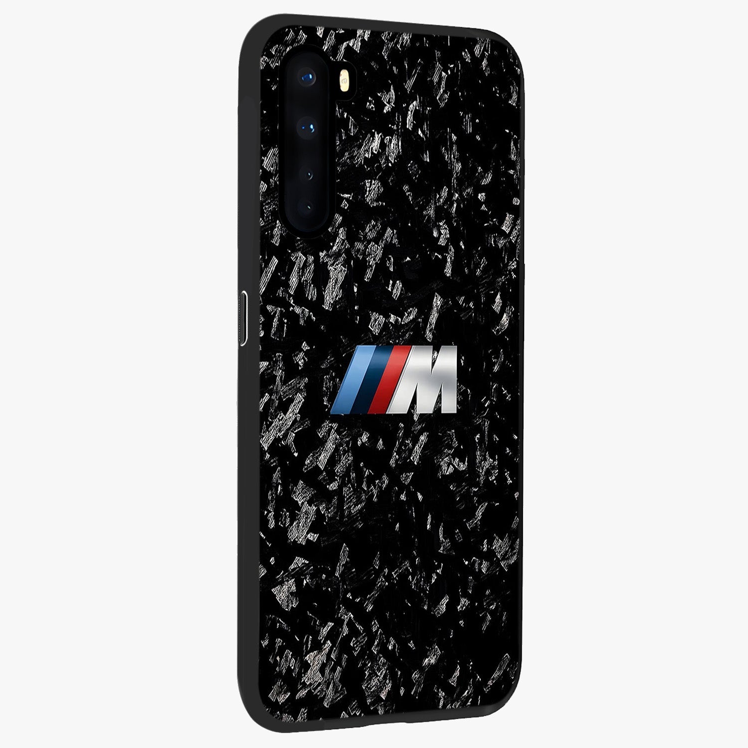 Carbon Speed Mark Glass Case upright view showcasing modern carbon speed graphic with bold automotive theme.