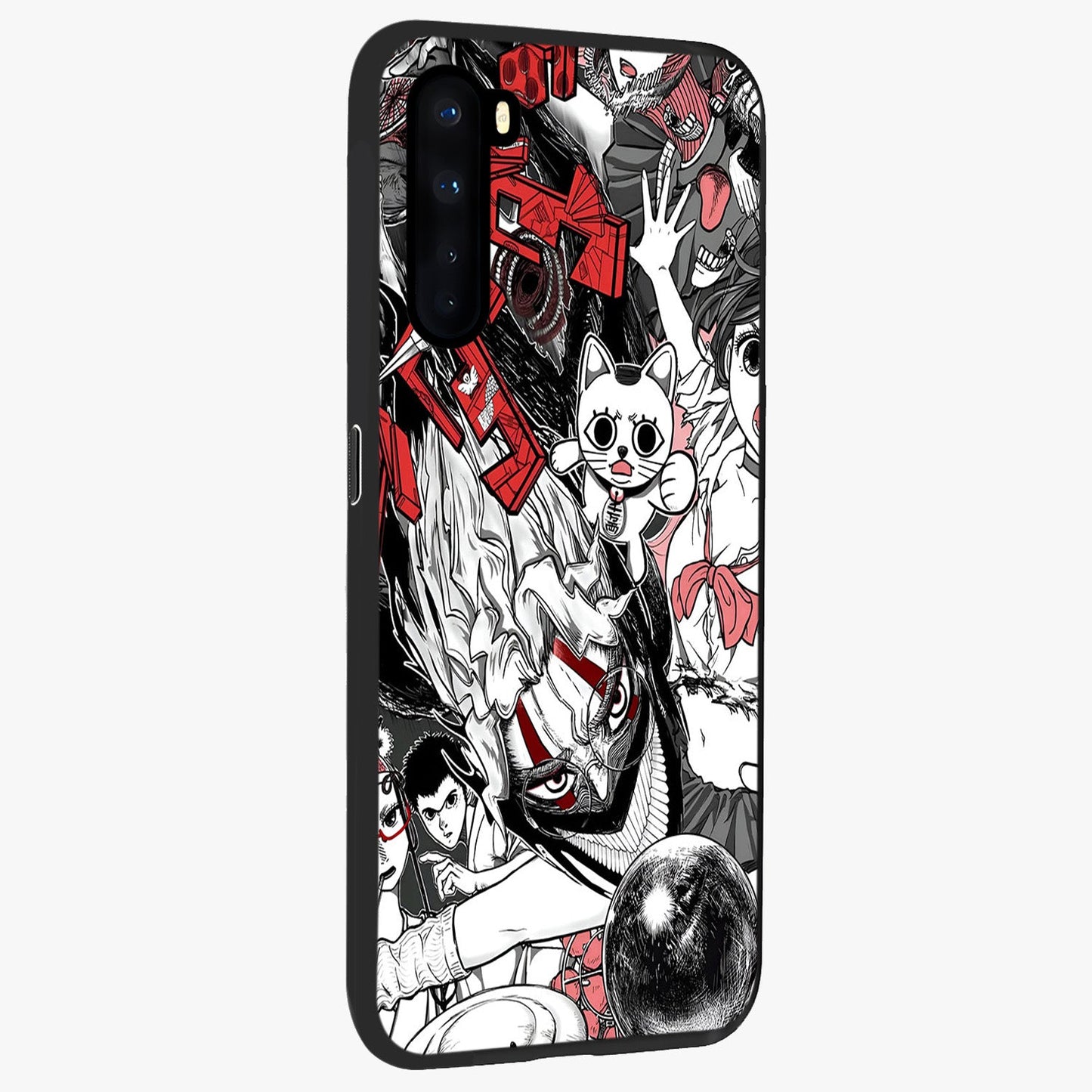 Crimson Chaos Panel Glass Case upright view showcasing intense crimson artwork with dramatic aesthetic style.