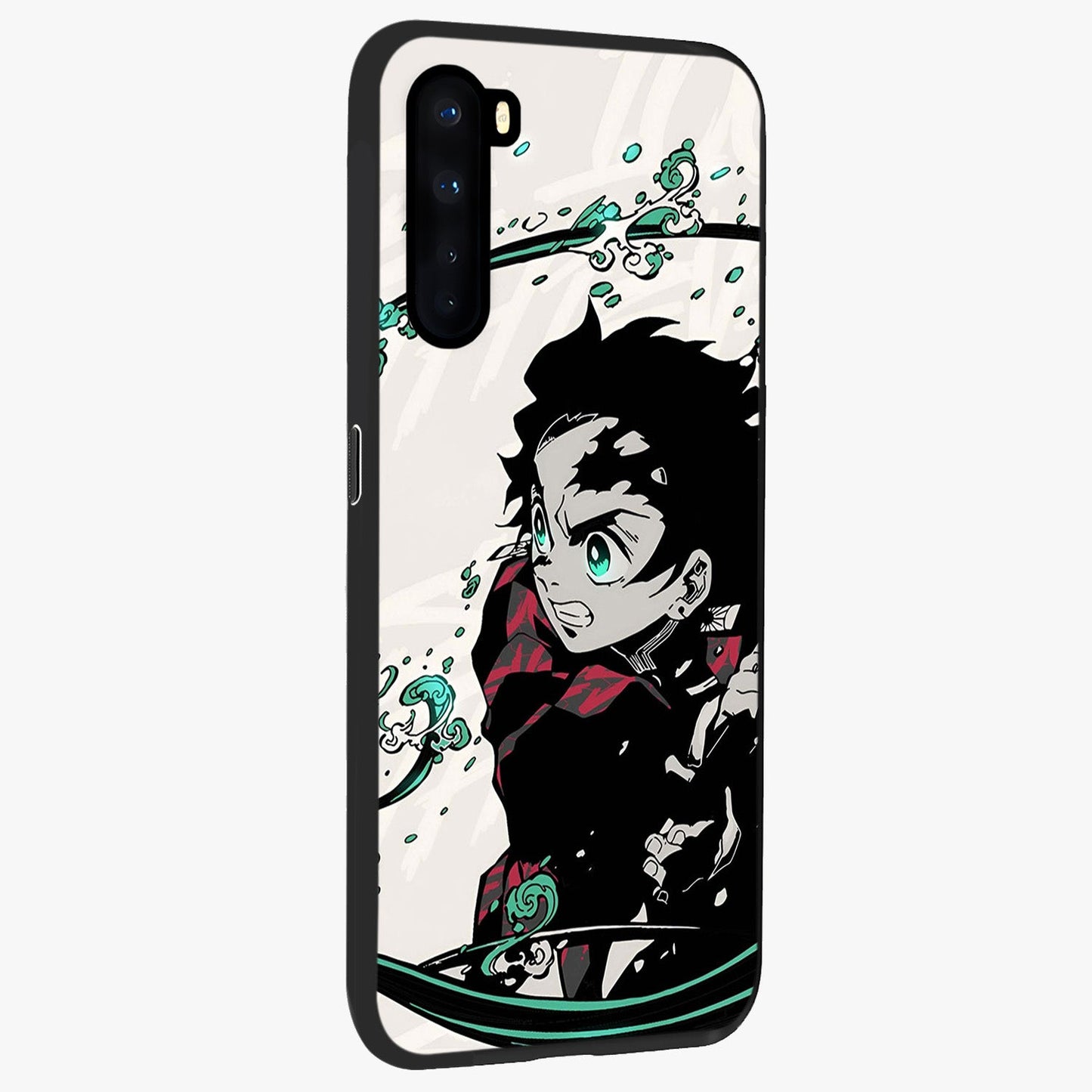 Demon Slayer Glass Case upright view showcasing powerful anime artwork with intense warrior theme.