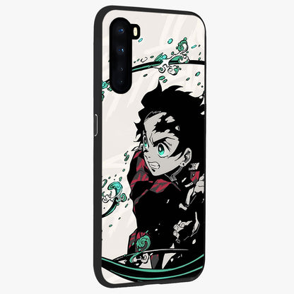 Demon Slayer Glass Case upright view showcasing powerful anime artwork with intense warrior theme.