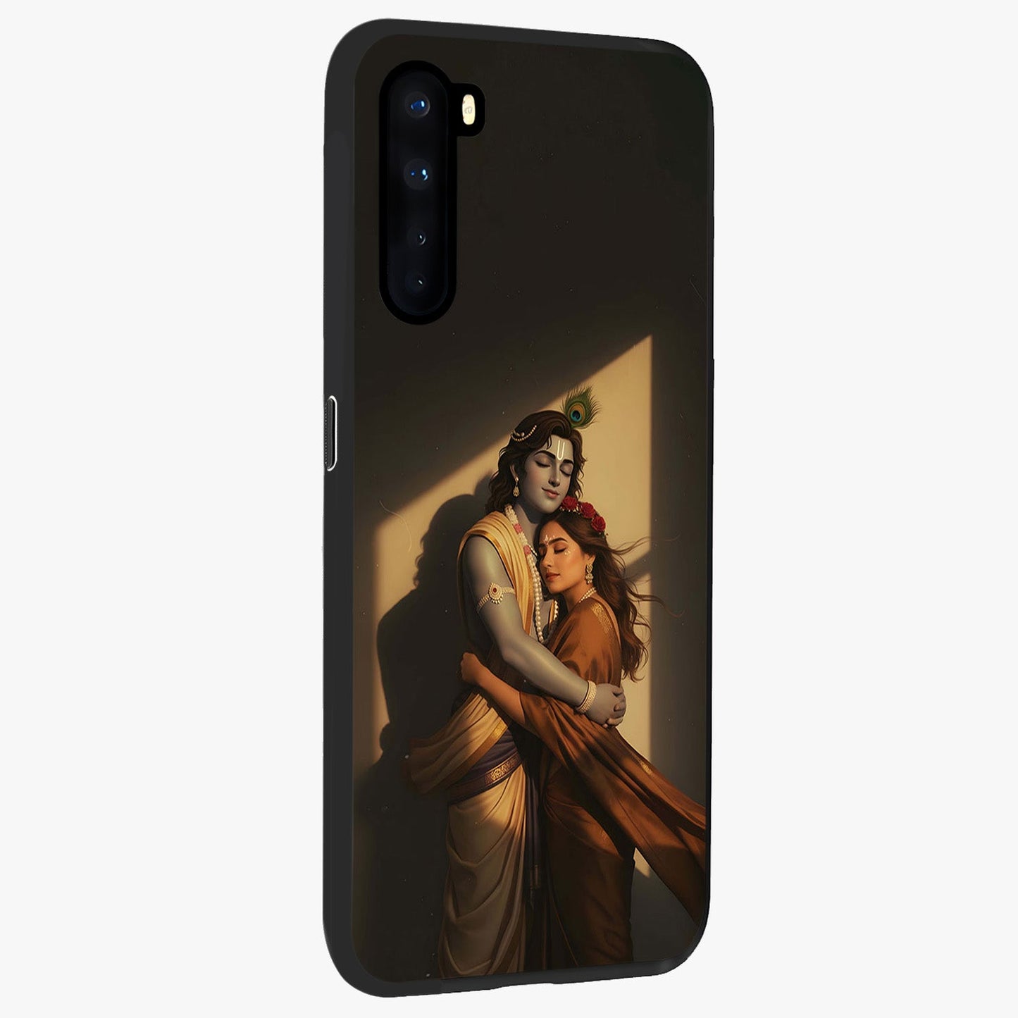 Divine Eternal Love Glass Case upright view showcasing graceful spiritual artwork with eternal love theme.