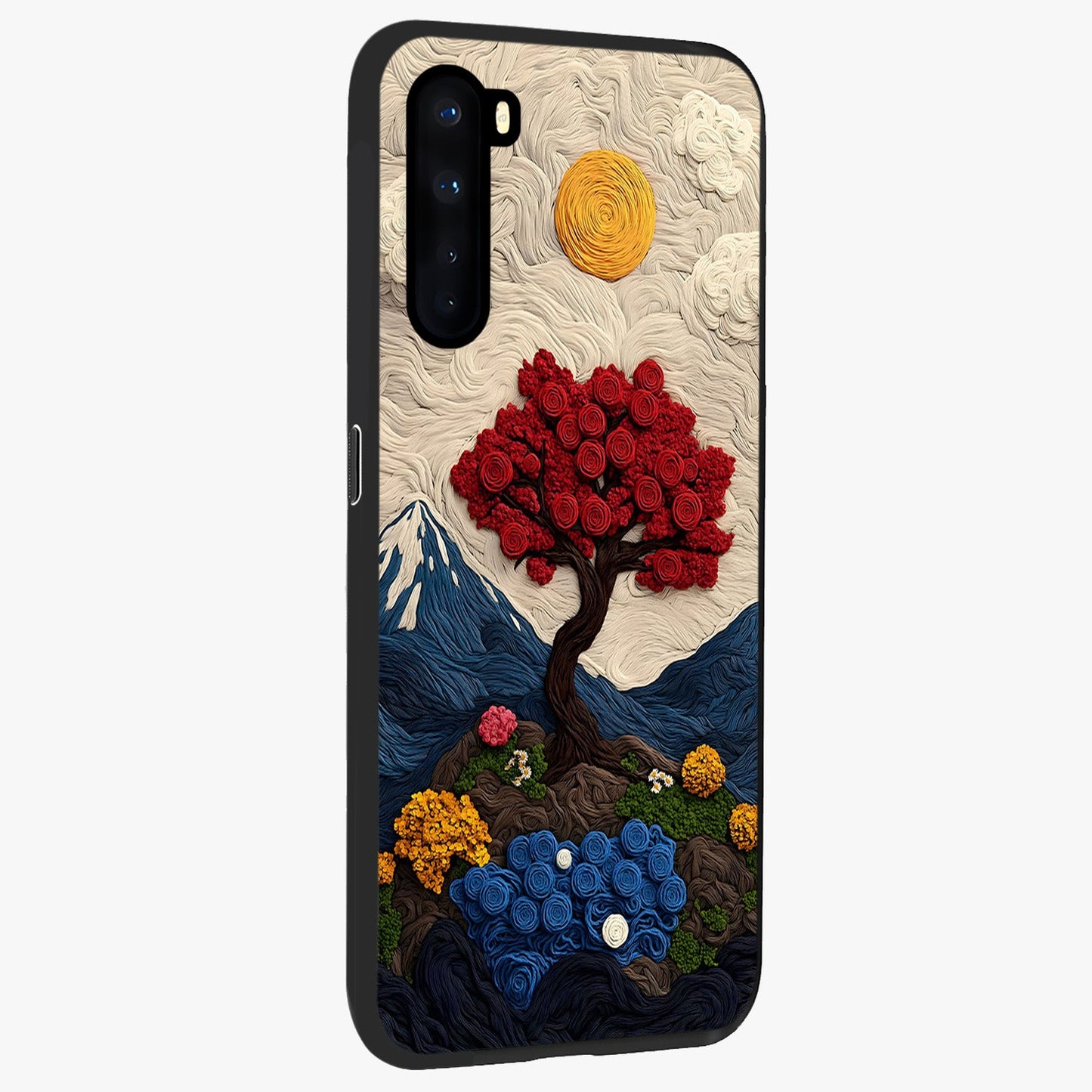 Eternal Nature Tapestry Glass Case upright view showcasing elegant nature tapestry design with decorative style.