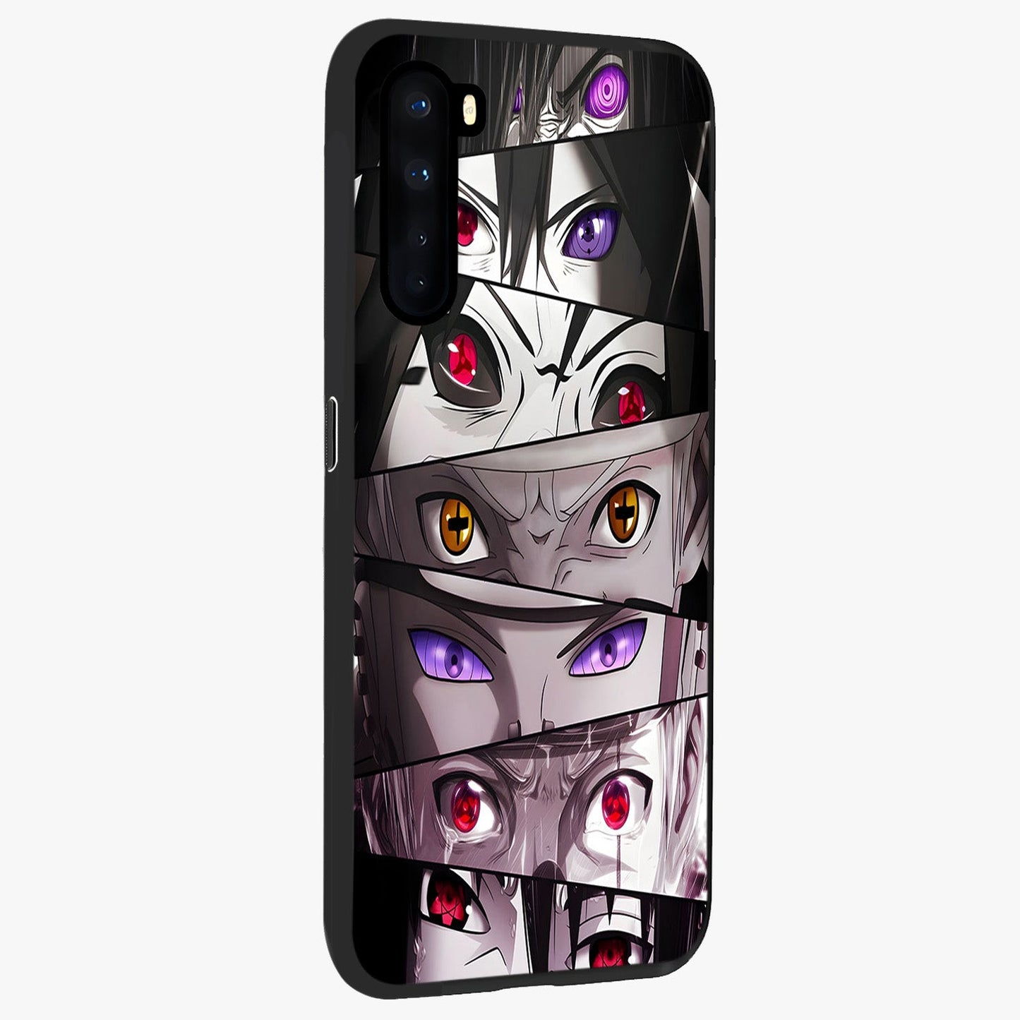 Eyes of Destiny Glass Case upright view showcasing symbolic eye artwork with dramatic artistic theme.