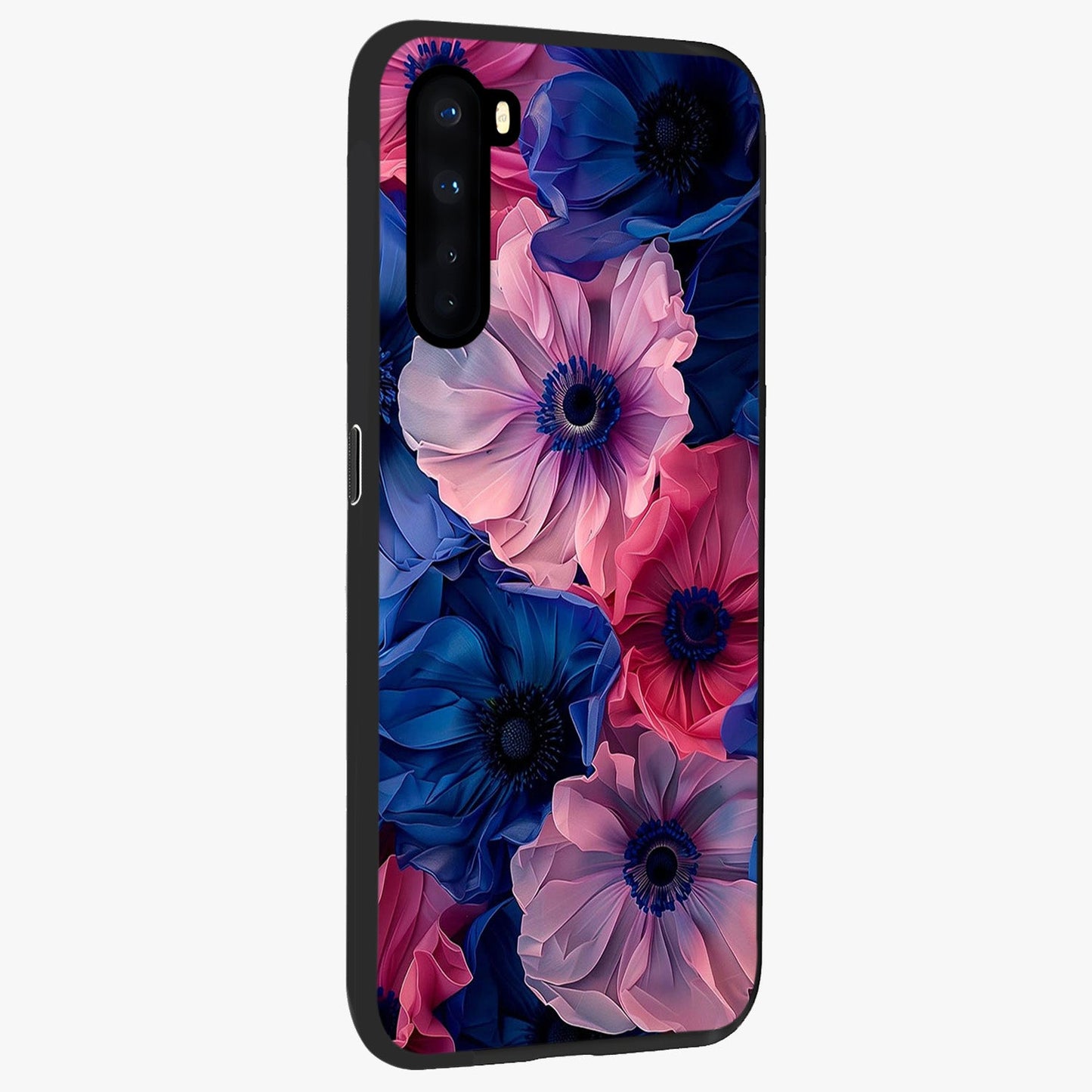 Flower Paper Art Pattern Glass Case upright view showcasing decorative paper floral artwork with creative craft style.