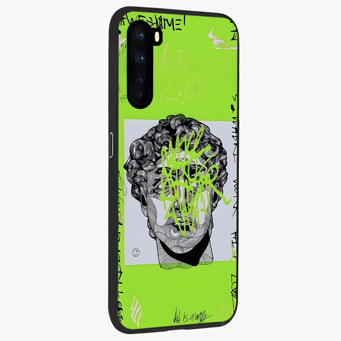Neo Graffiti Rebellion Glass Case upright view showcasing colorful graffiti artwork with bold modern street style.
