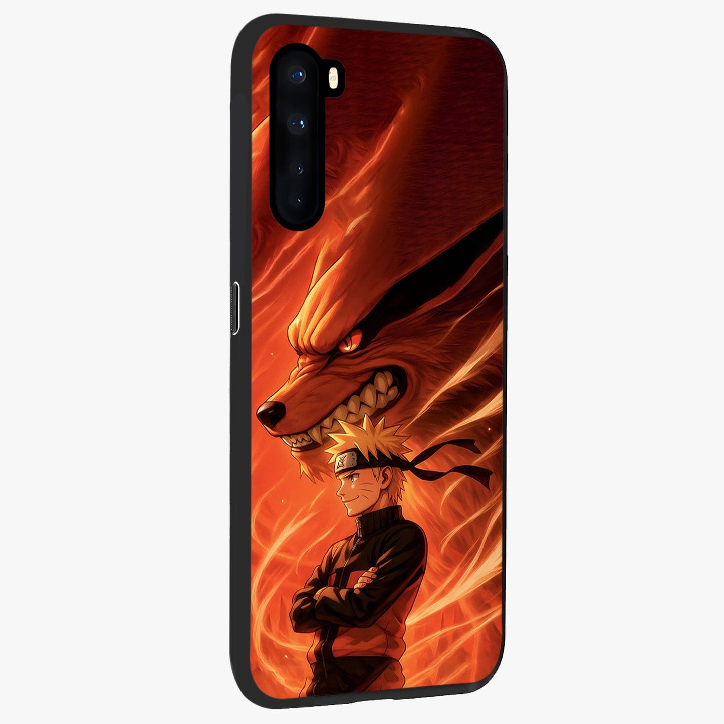 Nine Tails Legacy Glass Case upright view showcasing dramatic nine-tails artwork with intense anime themed design.