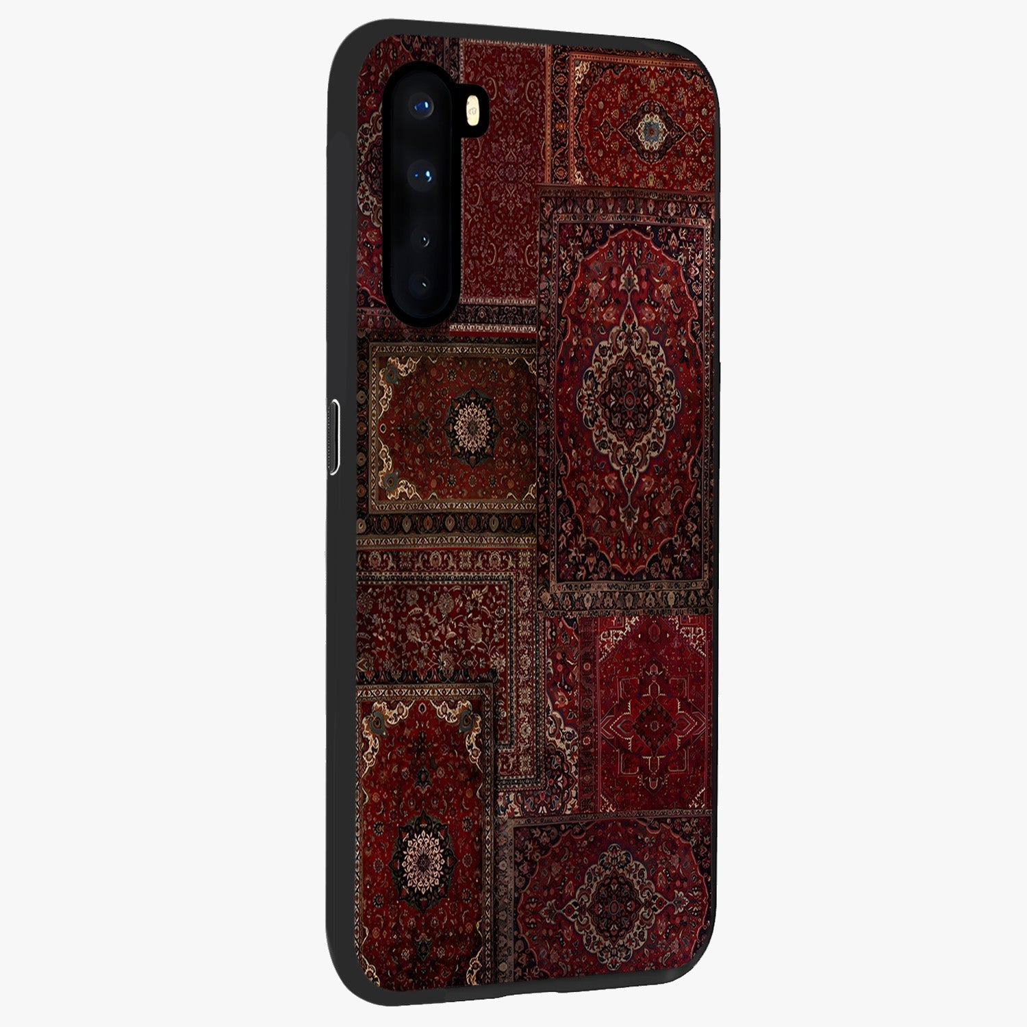 Persian Velvet Tale Glass Case upright view showcasing elegant Persian artwork with classic heritage theme.