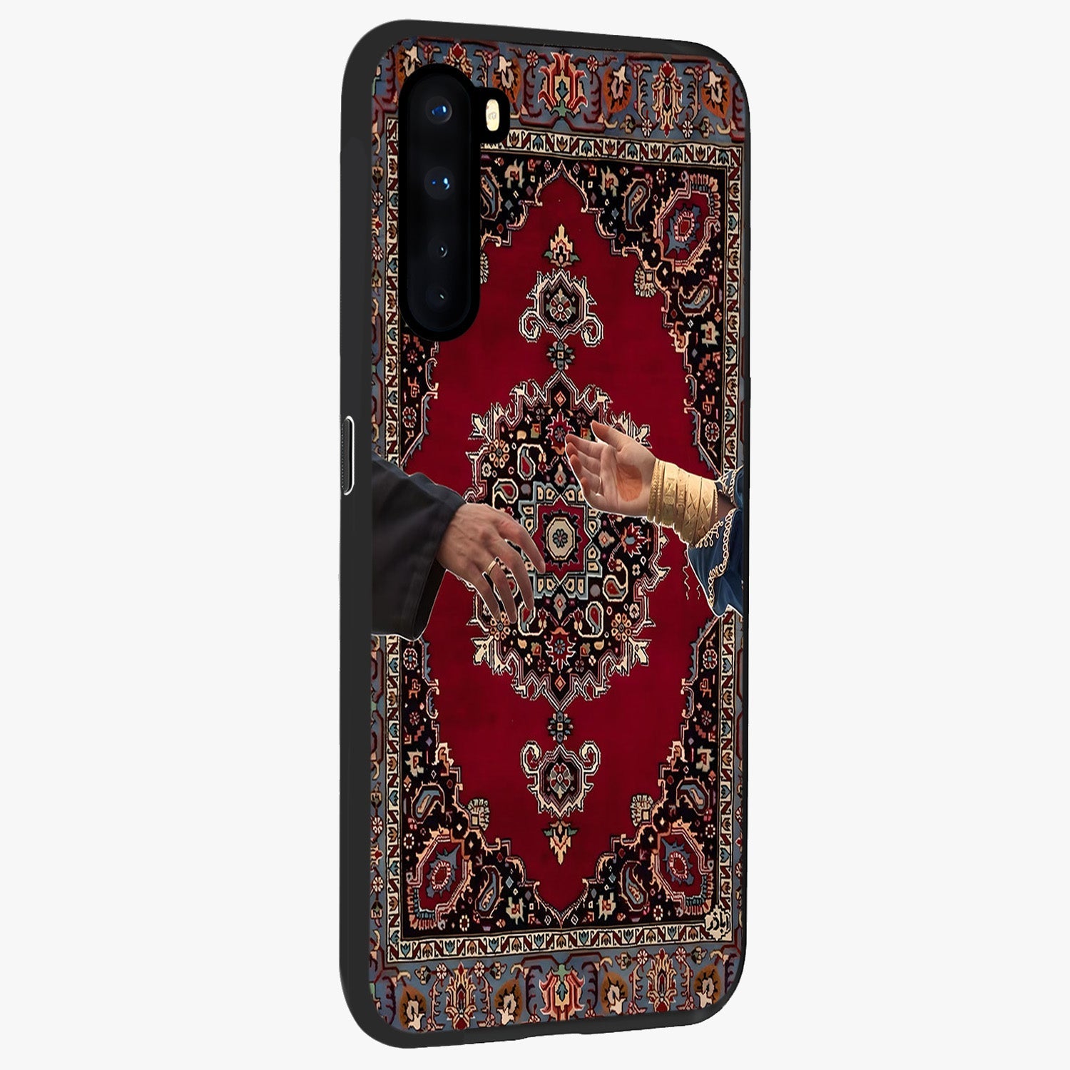 Royal Touch Reach Glass Case upright view showcasing stylish royal inspired artwork with graceful theme.