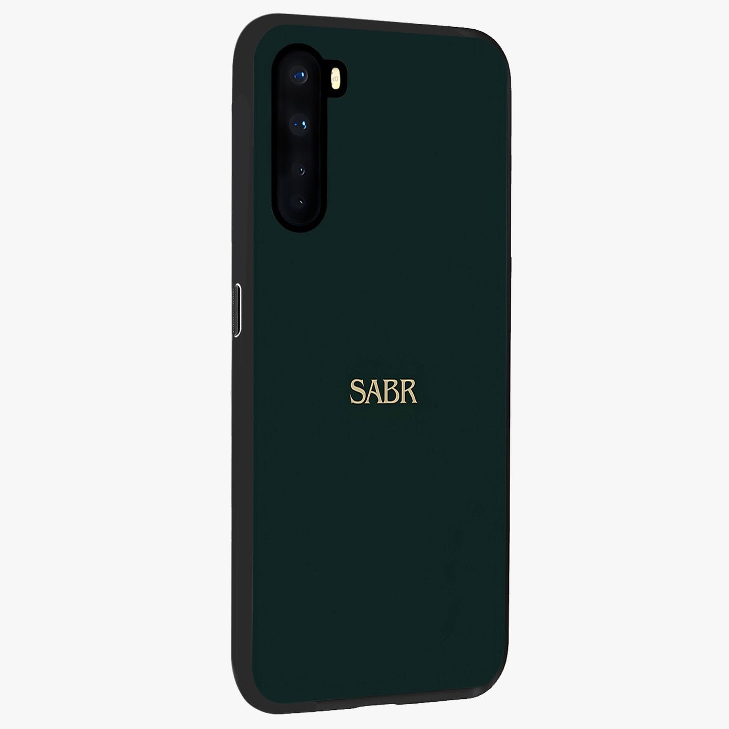 Sabr Minimal Patience Glass Case upright view showcasing calm minimalist artwork with motivational patience theme.