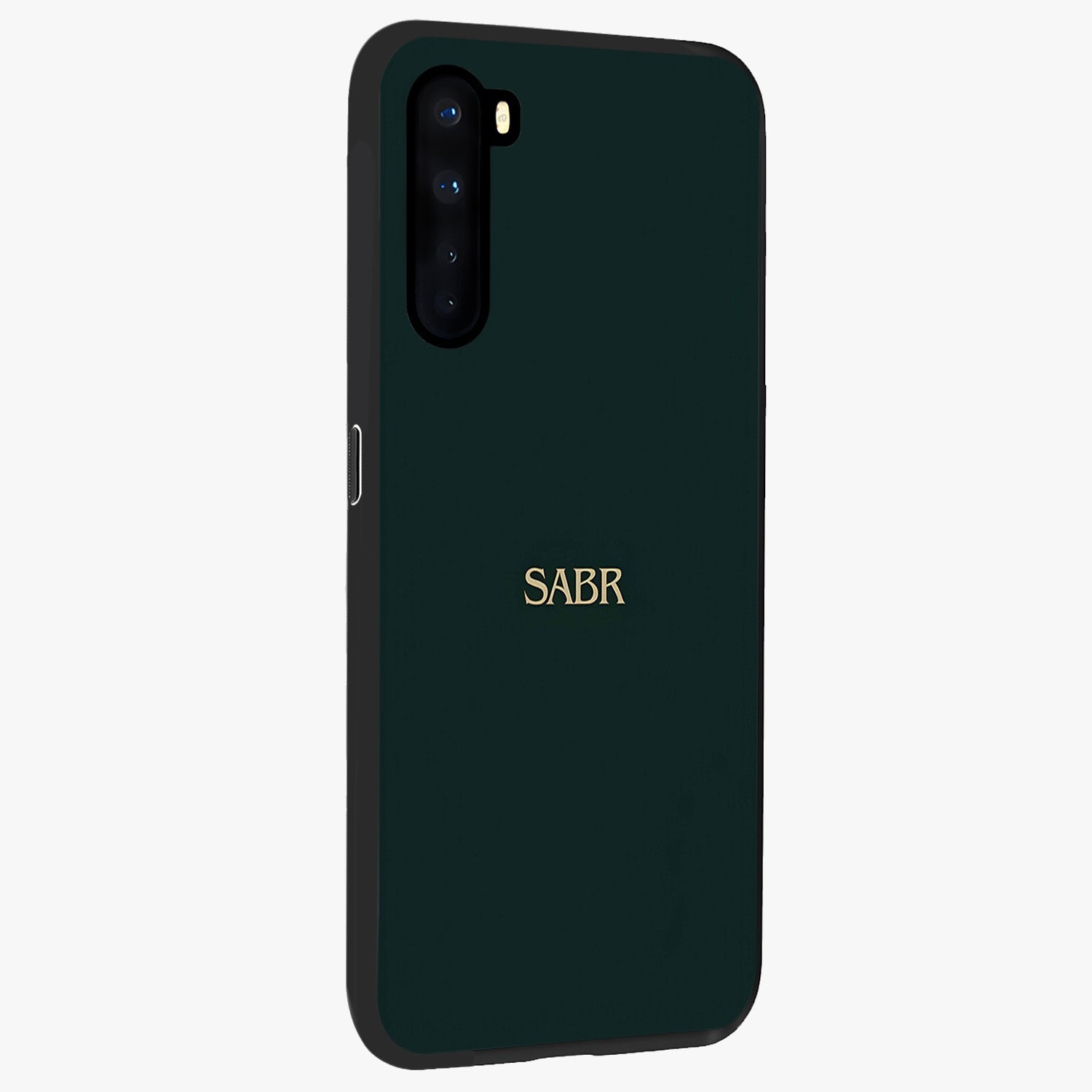 Sabr Minimal Patience Glass Case upright view showcasing calm minimalist artwork with motivational patience theme.