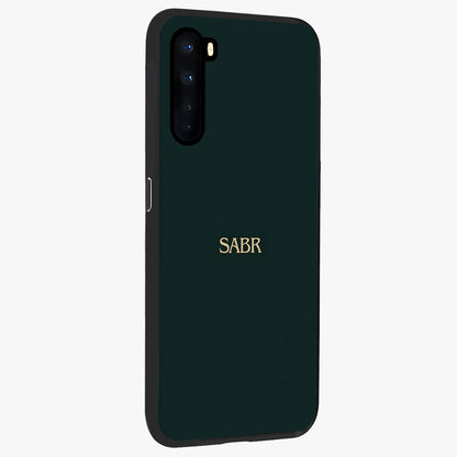 Sabr Minimal Patience Glass Case upright view showcasing calm minimalist artwork with motivational patience theme.