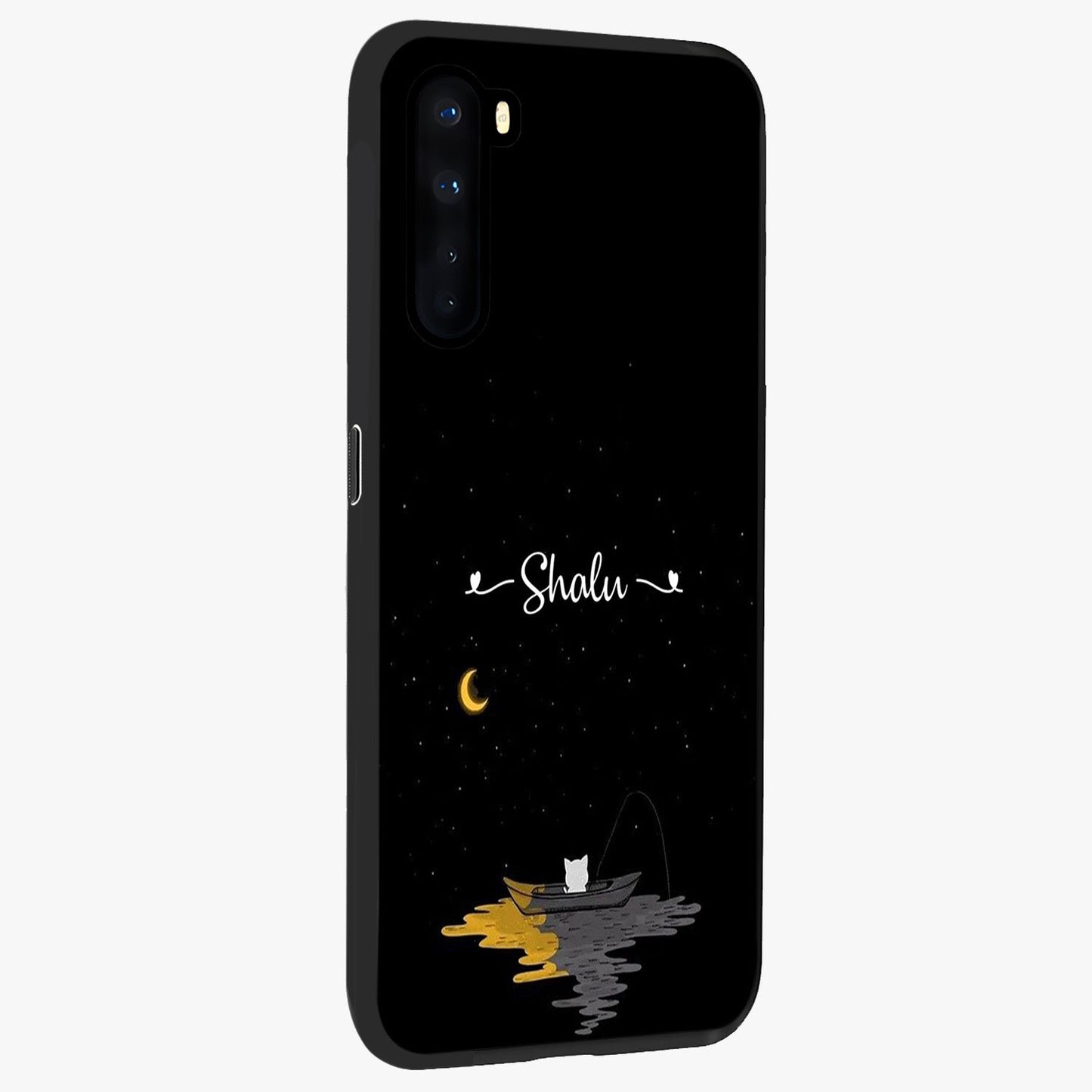 Silent Night Row Glass Case upright view showcasing tranquil night artwork with serene landscape theme.