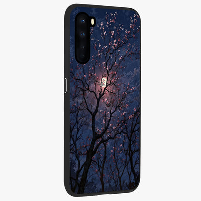 Twilight Sakura Serenade Glass Case upright view showcasing beautiful cherry blossom artwork with serene evening theme.