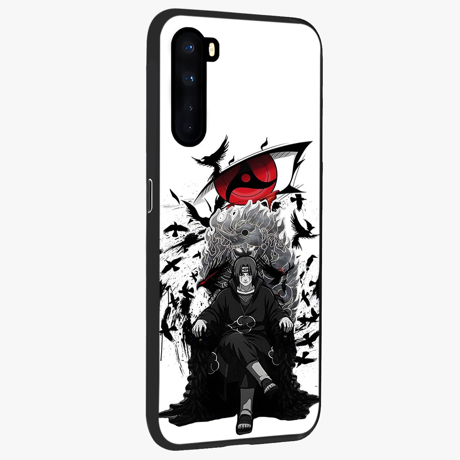 Uchiha Shadow Throne Glass Case upright view showcasing magical underwater galaxy artwork with vibrant cosmic theme.