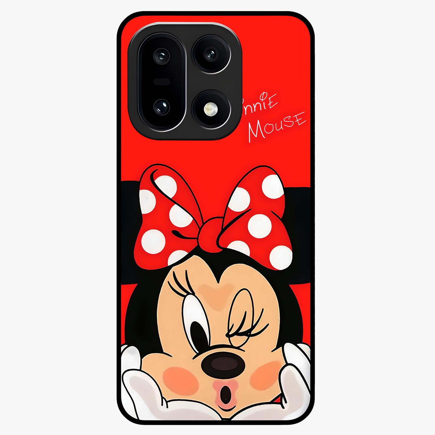 Cute Minnie Love Custom Name Glass Case for OnePlus 15 |1+15