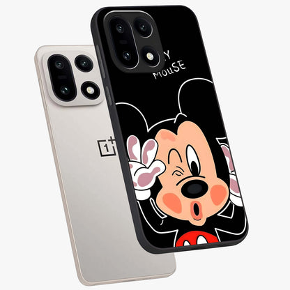 Cute Mickey Love Custom Name Glass Case for OnePlus 15 |1+15
