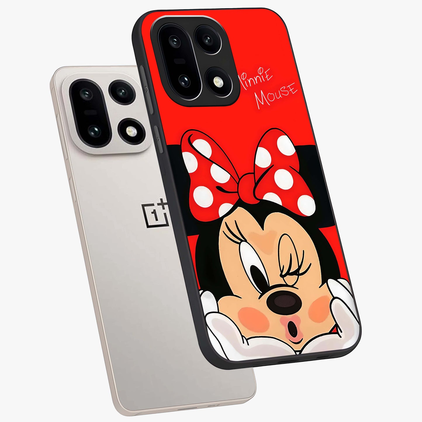 Cute Minnie Love Custom Name Glass Case for OnePlus 15 |1+15