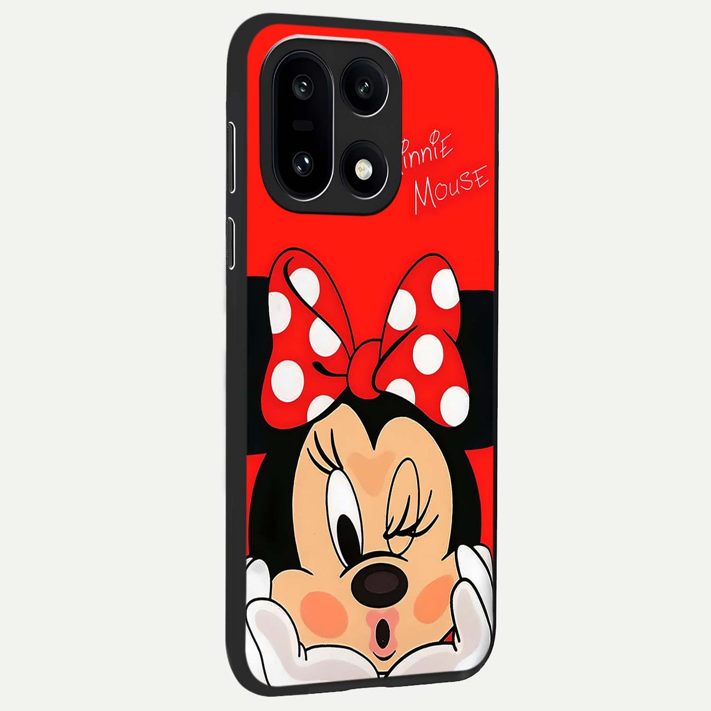 Cute Minnie Love Custom Name Glass Case for OnePlus 15 |1+15