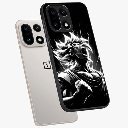 Limitless Power Unleashed Glass Case for 1+15 angled mockup showcasing glossy finish and dramatic power detailing