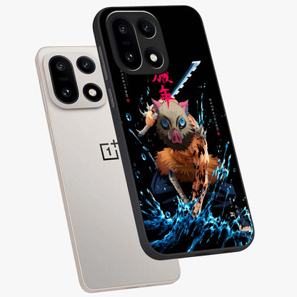 Savage Blade Warrior Glass Case for 1+15 angled mockup showcasing glossy finish and sharp combat detailing
