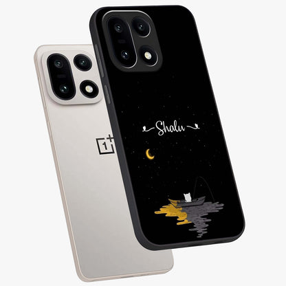 Silent Night Row Glass Case for 1+15 angled mockup showcasing glossy finish and deep shadow tones