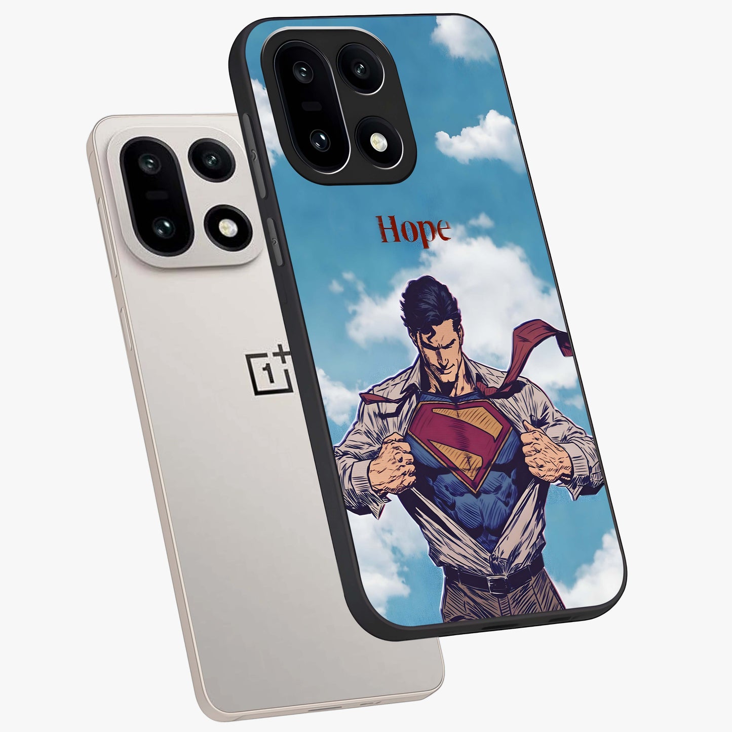 Symbol of Hope Glass Case for 1+15 angled mockup showcasing glossy finish and uplifting design tones