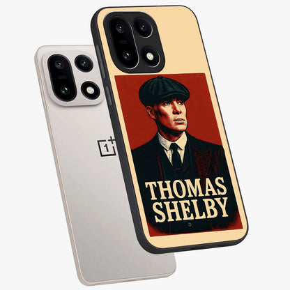 Vintage Mafia Authority Glass Case for 1+15 angled mockup showcasing glossy glass finish and dark vintage detailing