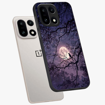 Whispering Moon Silence Glass Case for 1+15 angled mockup showcasing glossy finish and subtle celestial detailing